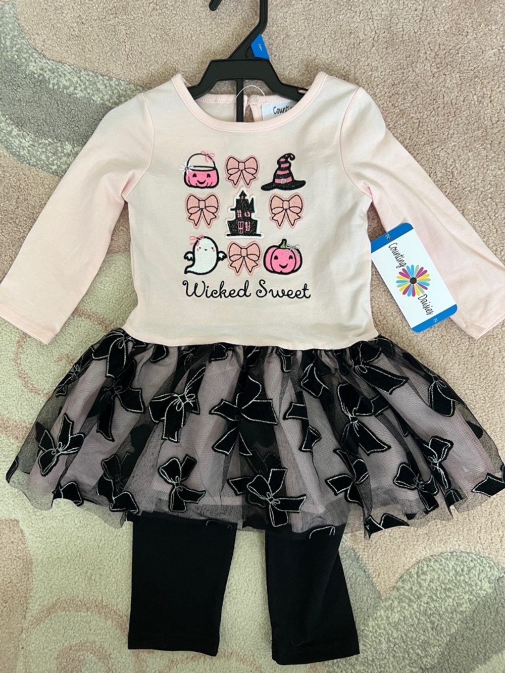 'Wicked Sweet' Pink & Black Girls Matching Set